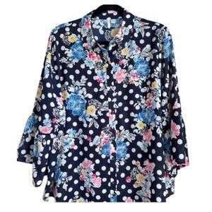 Cato Floral Polka Dot Women's Top sz 14/16